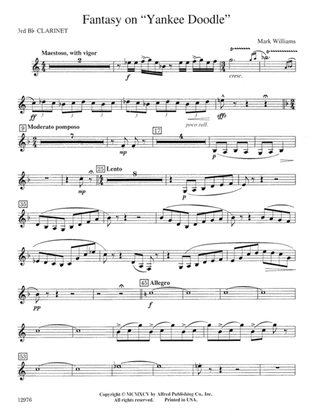 Fantasy on "Yankee Doodle": 3rd B-flat Clarinet