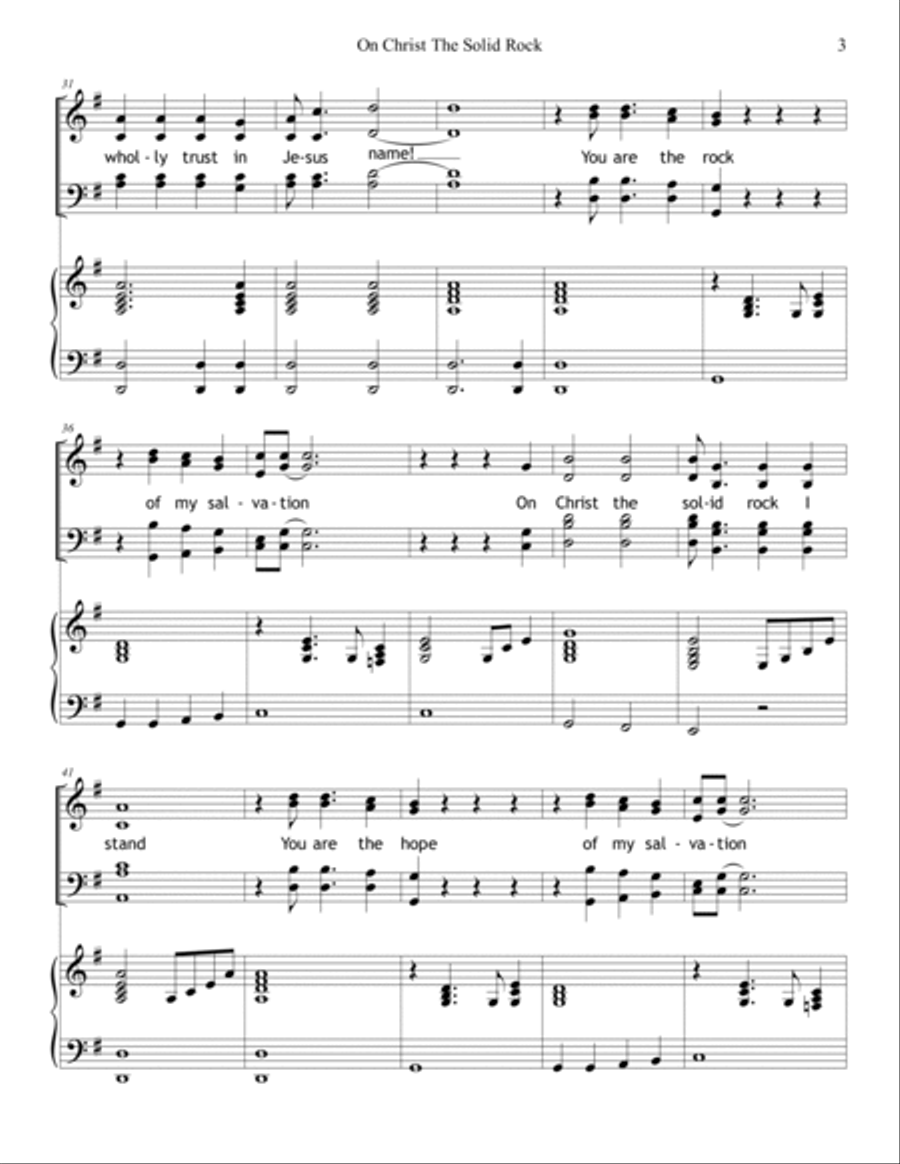 On Christ The Solid Rock I Stand 4-Part scores gallery preview page 4