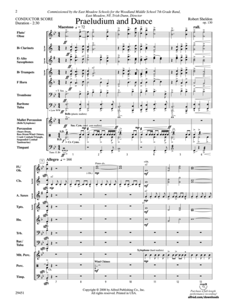 Praeludium and Dance Praeludium and Dance Concert Band scores gallery preview page 2