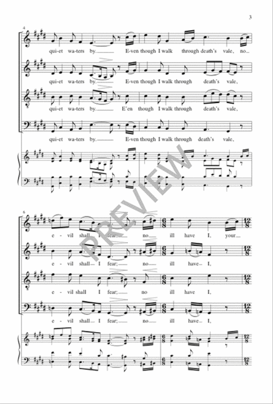 Psalm 23 4-Part scores gallery preview page 3
