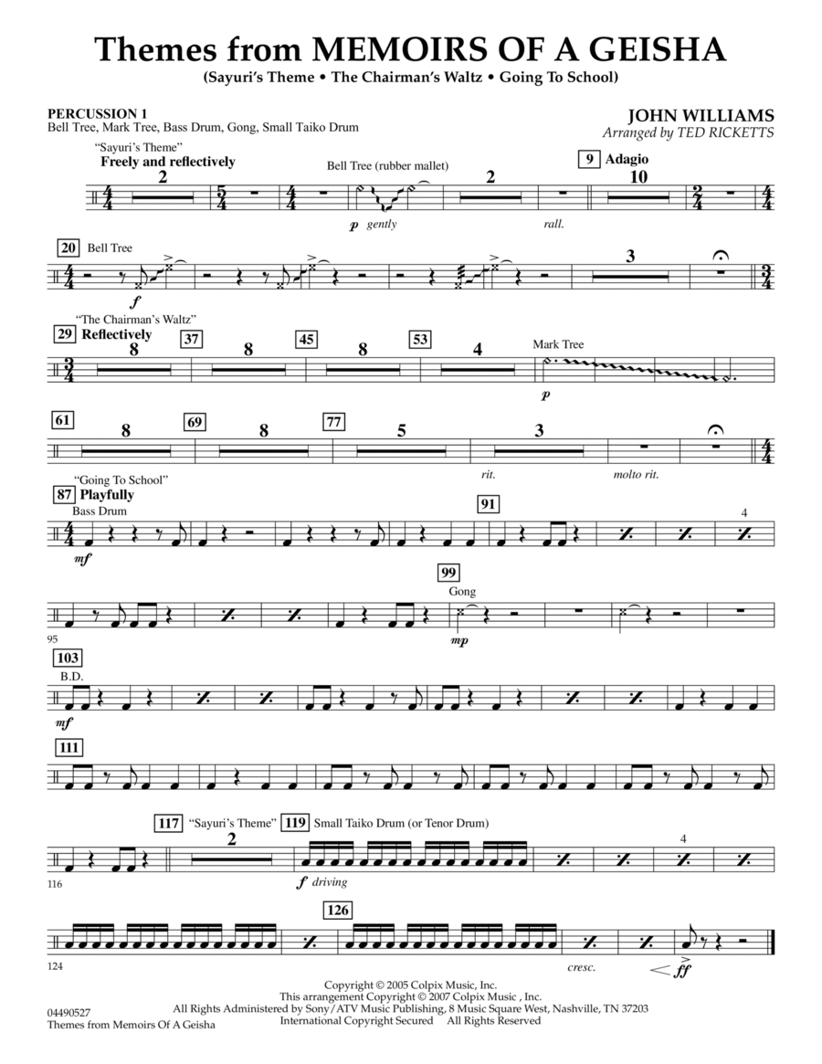 Themes from Memoirs of a Geisha - Percussion 1