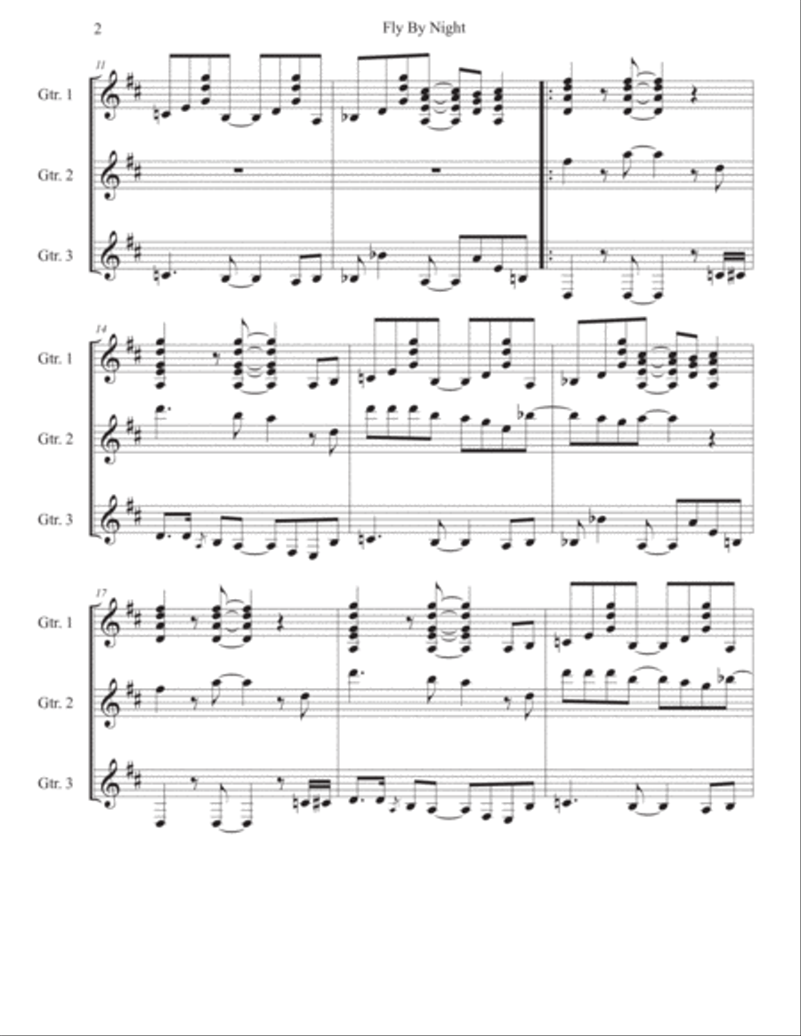 Fly By Night Fly By Night Guitar Ensemble scores gallery preview page 2