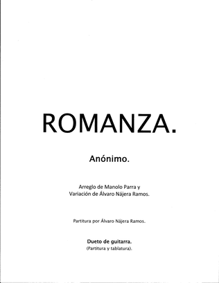 Book cover for Romanza (Romance).