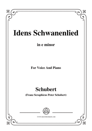 Schubert-Idens Schwanenlied,in e minor,for Voice&Piano