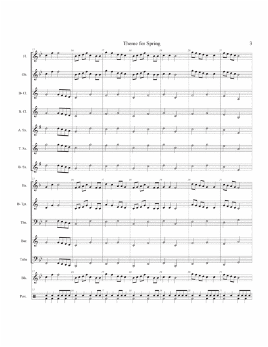 Theme For Spring Concert Band scores gallery preview page 3