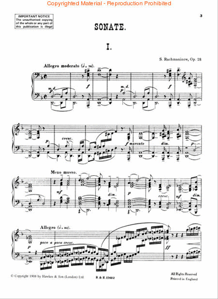 Piano Sonata No. 1 in D minor, Op. 28 Piano Solo scores gallery preview page 2