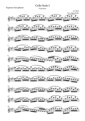 Preludium (from Cello Suite no.1 - J. S. Bach) for Soprano Saxophone Solo