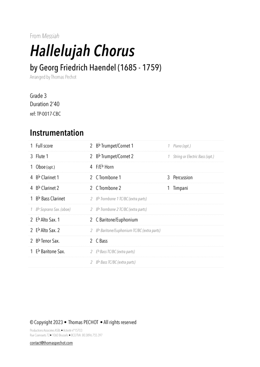 Hallelujah Chorus (Messiah) Concert Band scores gallery preview page 1