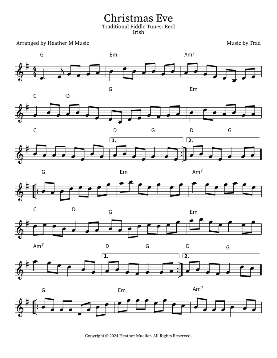 Christmas Eve Violin scores gallery preview page 1