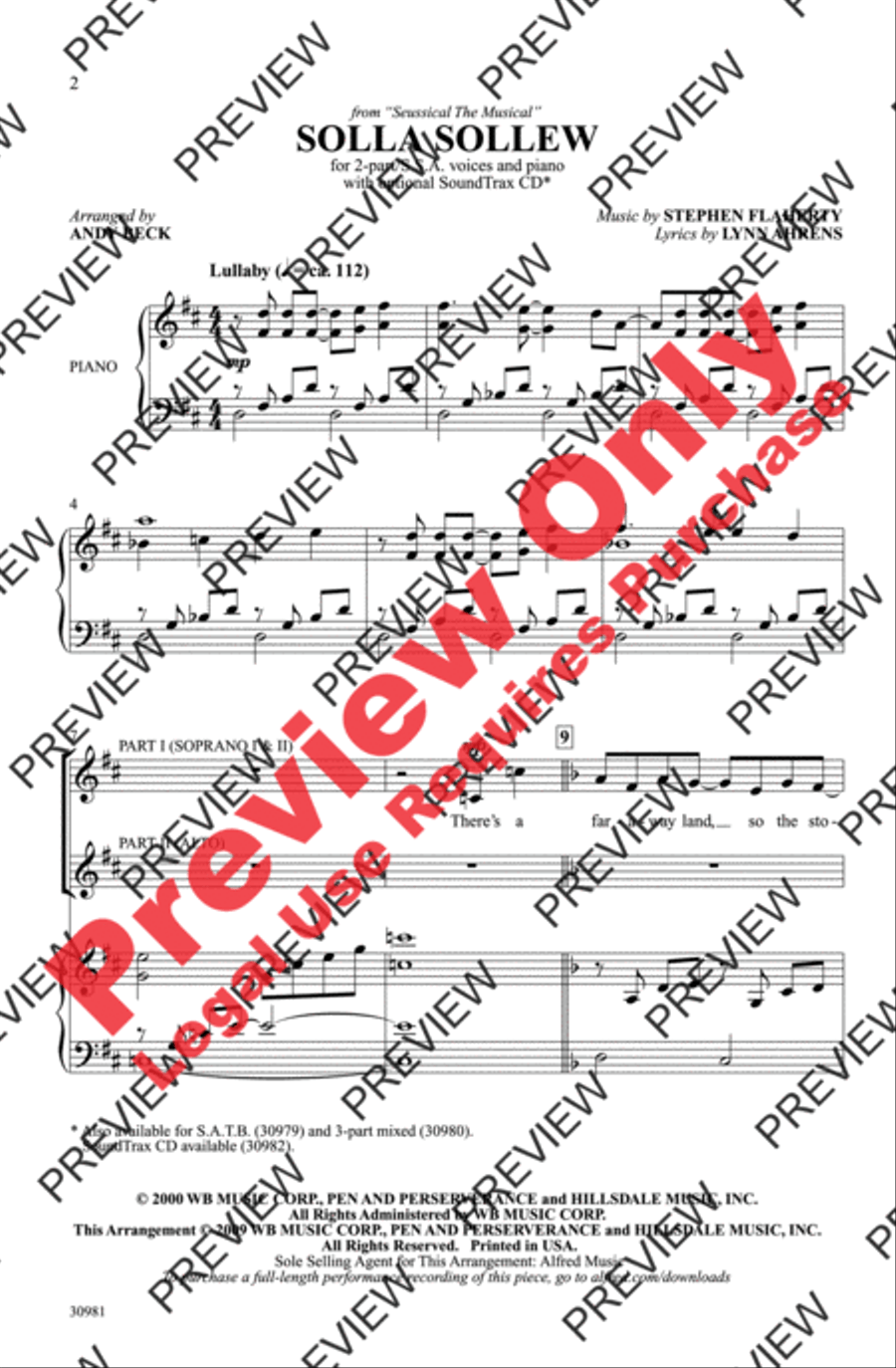 Solla Sollew 2-Part scores gallery preview page 2