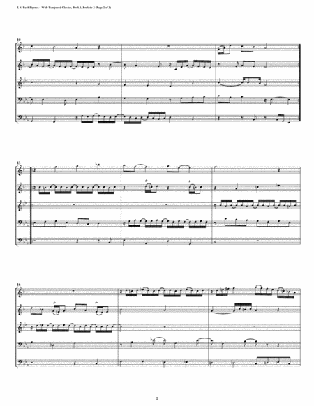 Prelude 02 from Well-Tempered Clavier, Book 2 (Brass Quintet) image number null