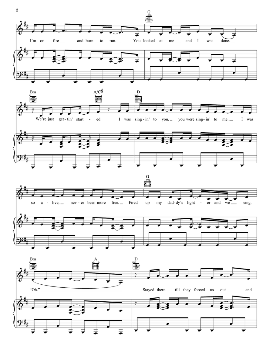 Springsteen Piano, Vocal, Guitar scores gallery preview page 2