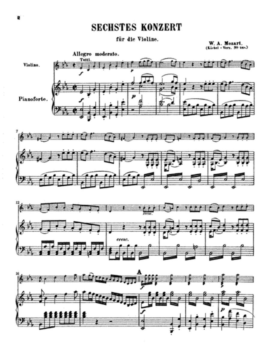 Mozart: Violin Concerto No. 6 in E flat Major, K. 268