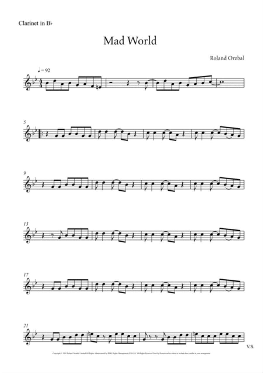 Mad World Woodwind Duet scores gallery preview page 5