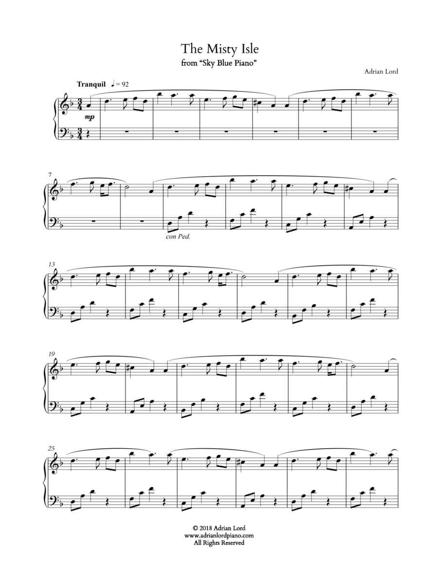 The Misty Isle Piano Solo scores gallery preview page 1