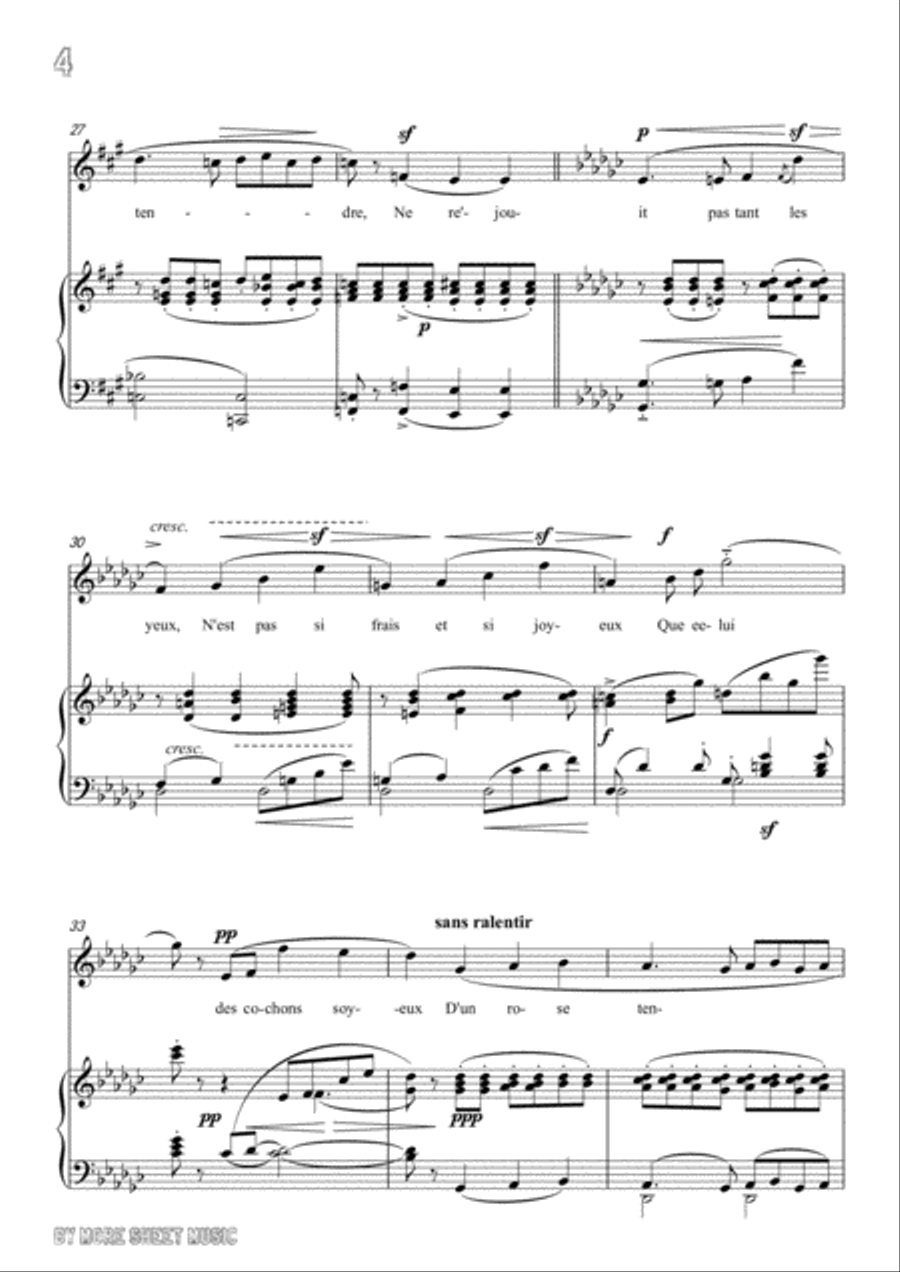Chabrier-Pastorale des cochons roses in G flat Major,for voice and piano Voice Solo scores gallery preview page 6