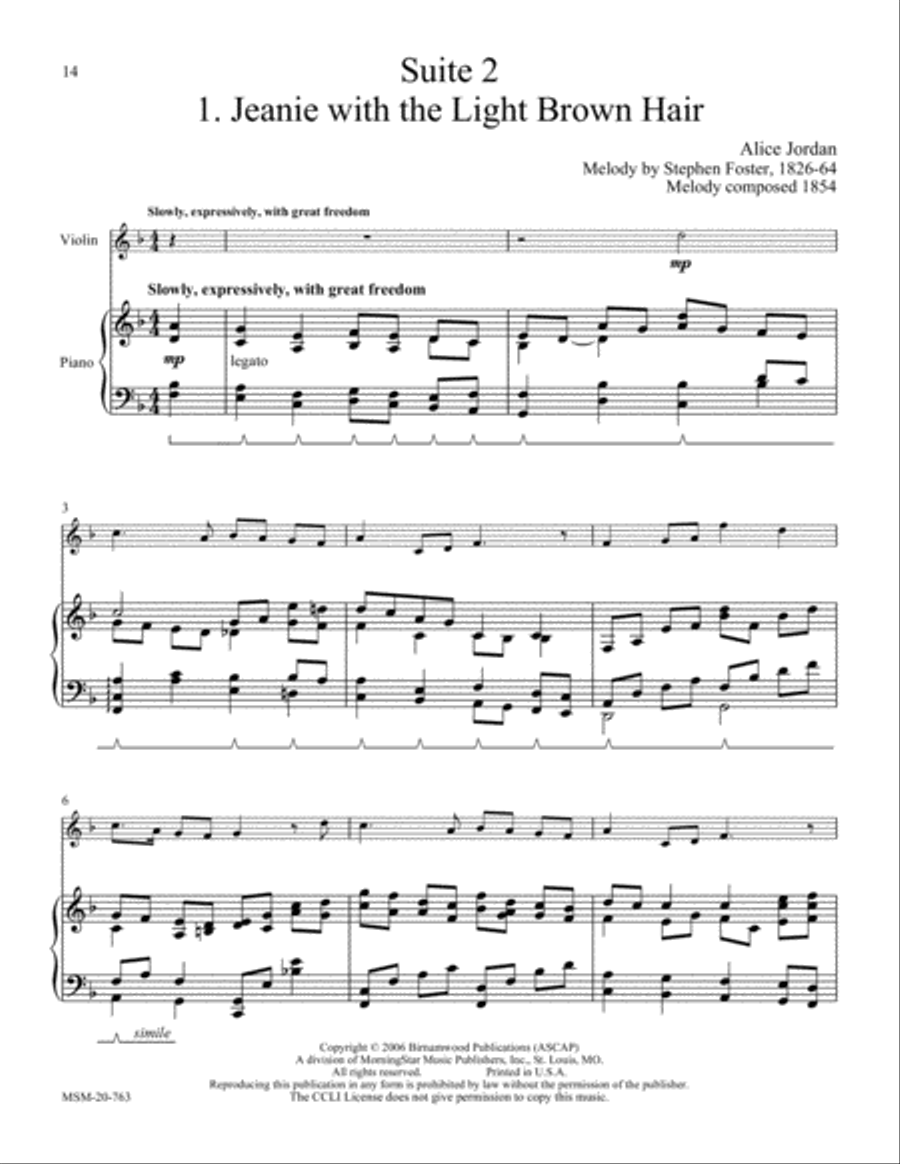 An American Suite for Violin and Piano Violin Solo scores gallery preview page 4