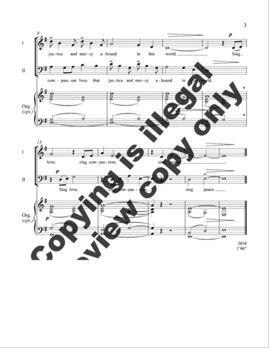 A Universal Blessing Unison Choir scores gallery preview page 3