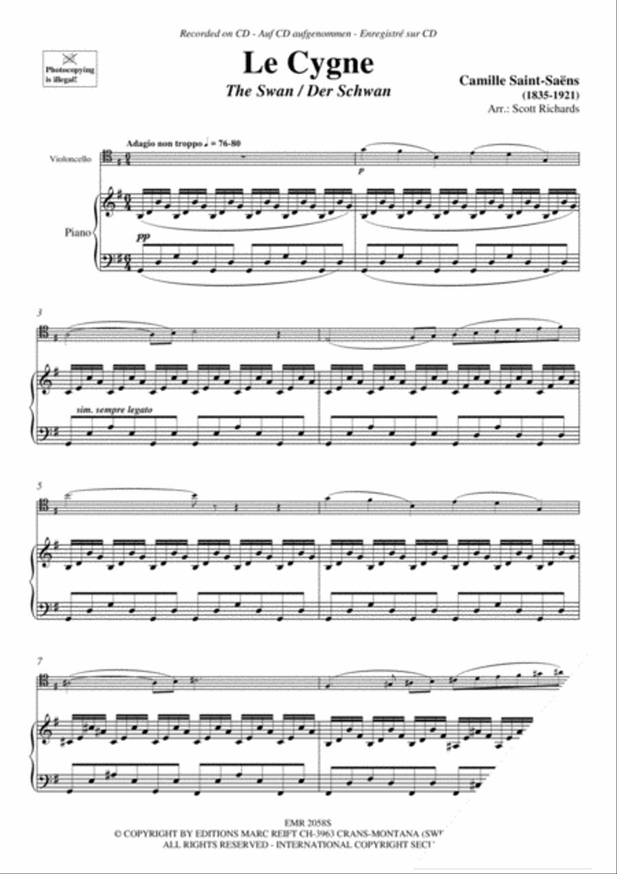Le Cygne Piano Accompaniment scores gallery preview page 3