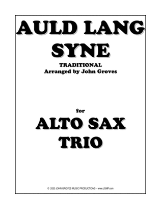 Book cover for Auld Lang Syne - Alto Sax Trio