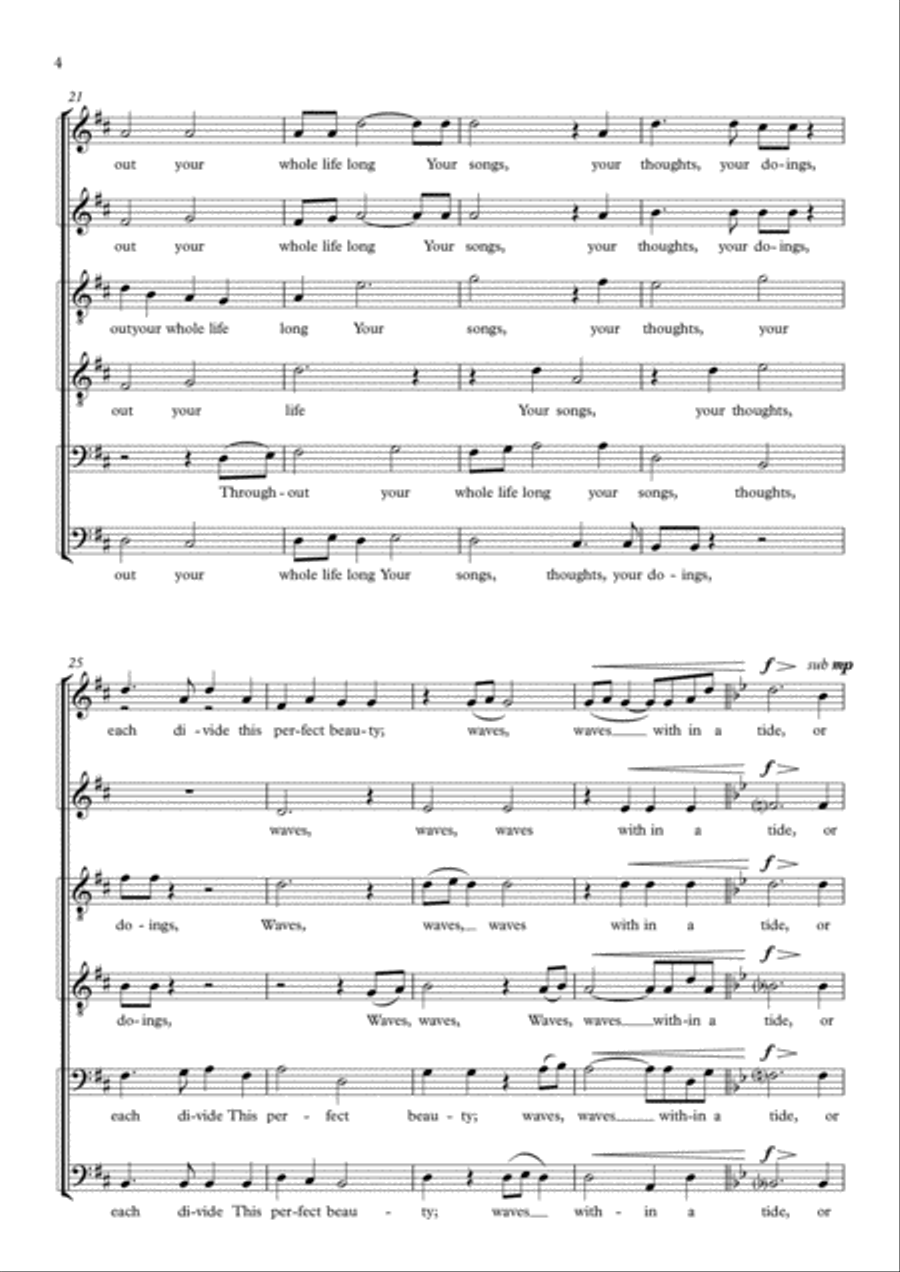 You are the Music (a capella 6 voices) Divisi scores gallery preview page 4