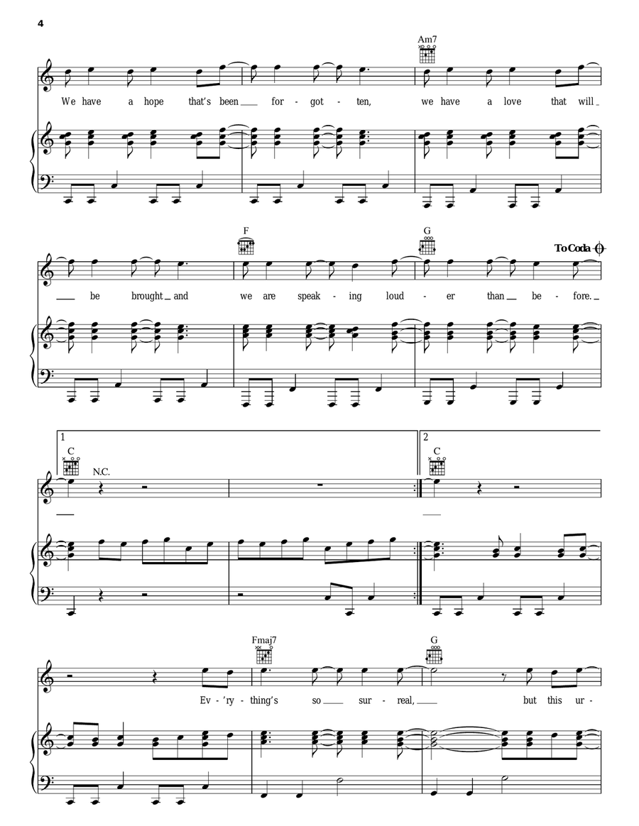 Speaking Louder Than Before Piano, Vocal, Guitar scores gallery preview page 4