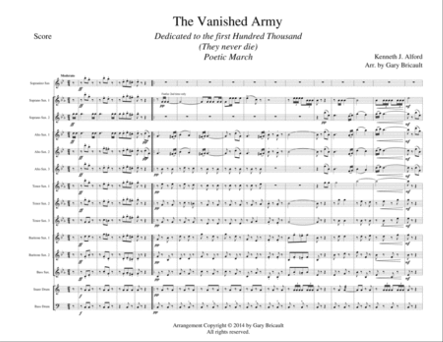 The Vanished Army The Vanished Army Woodwind Ensemble scores gallery preview page 1
