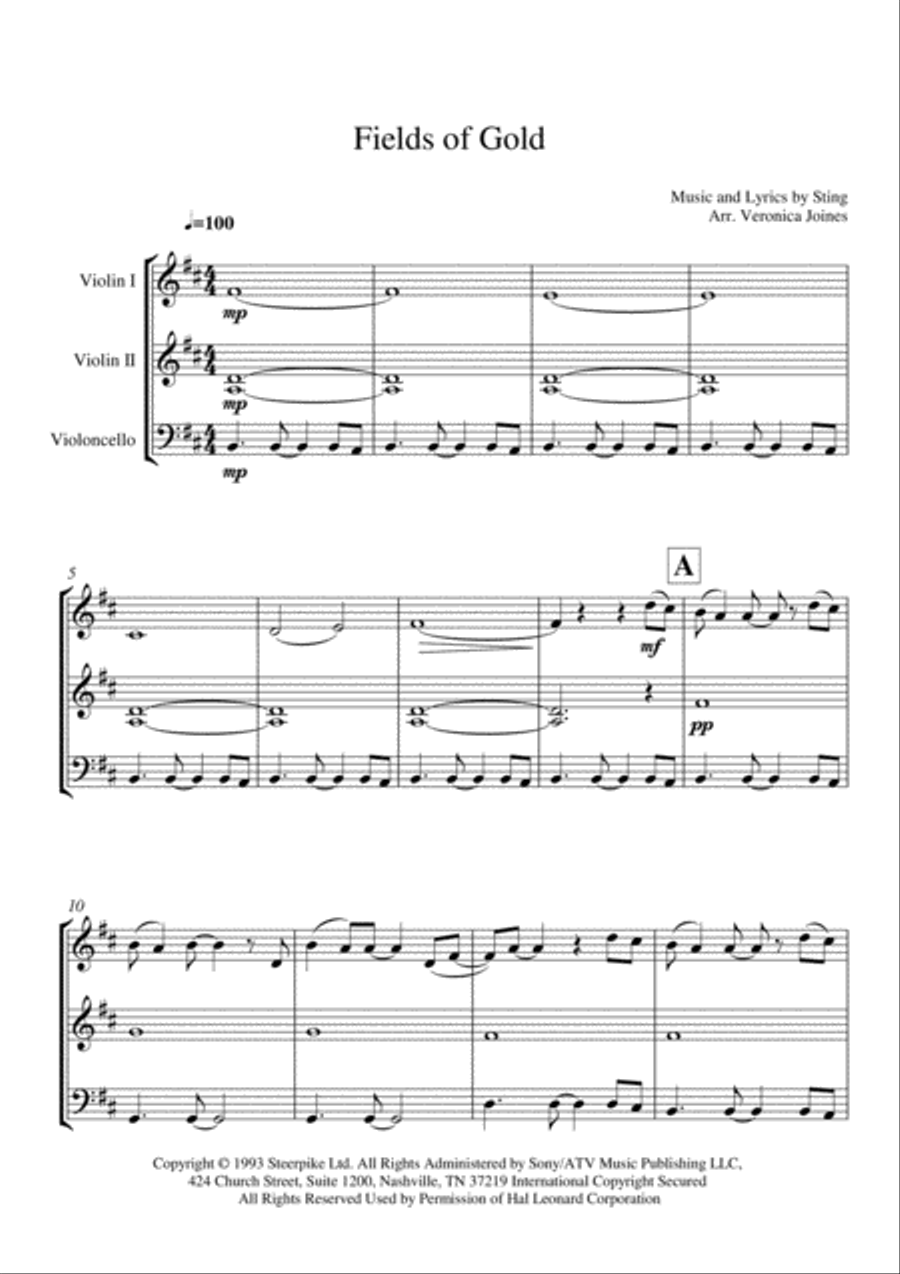 Fields Of Gold String Trio scores gallery preview page 2