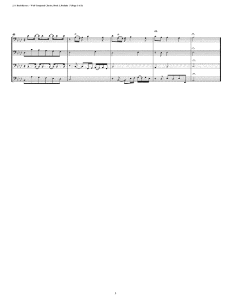 Prelude 17 from Well-Tempered Clavier, Book 1 (Bassoon Quartet) image number null
