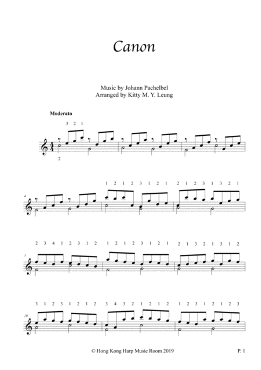 Pachelbel Canon - 12 String Harp Harp scores gallery preview page 3