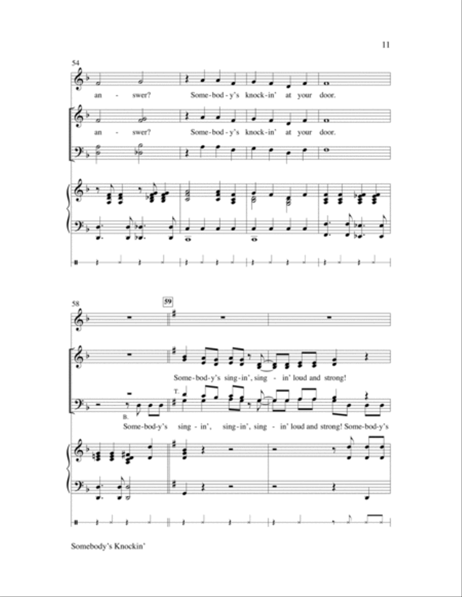 Somebody's Knockin' Children's Choir scores gallery preview page 11