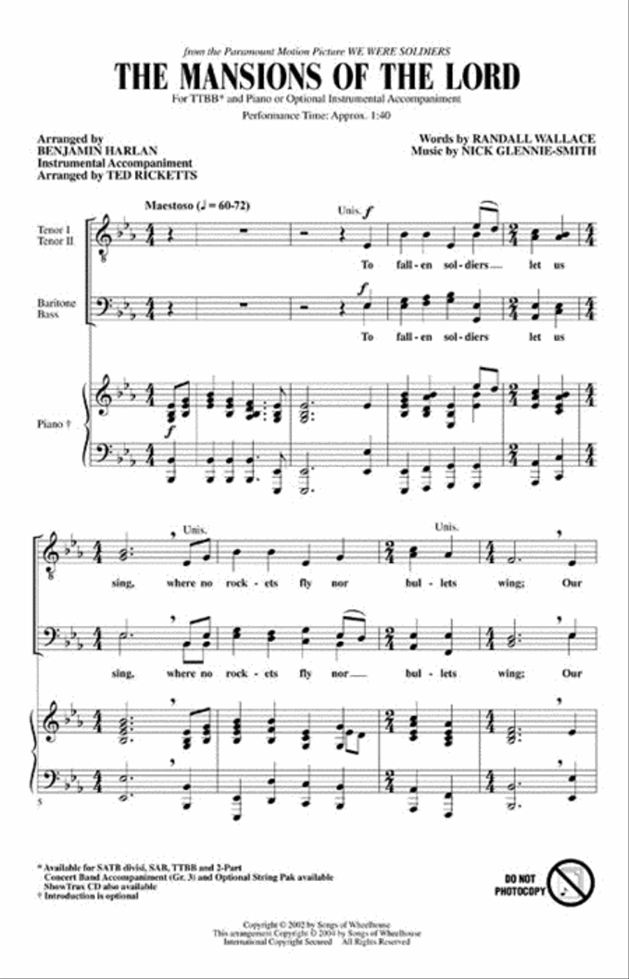 The Mansions of the Lord (from We Were Soldiers) Choir scores gallery preview page 2
