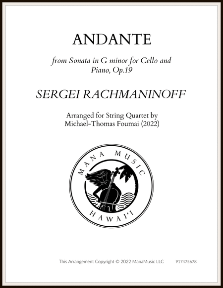 Andante for Sonata in G minor for Cello and Piano, Op. 19 image number null