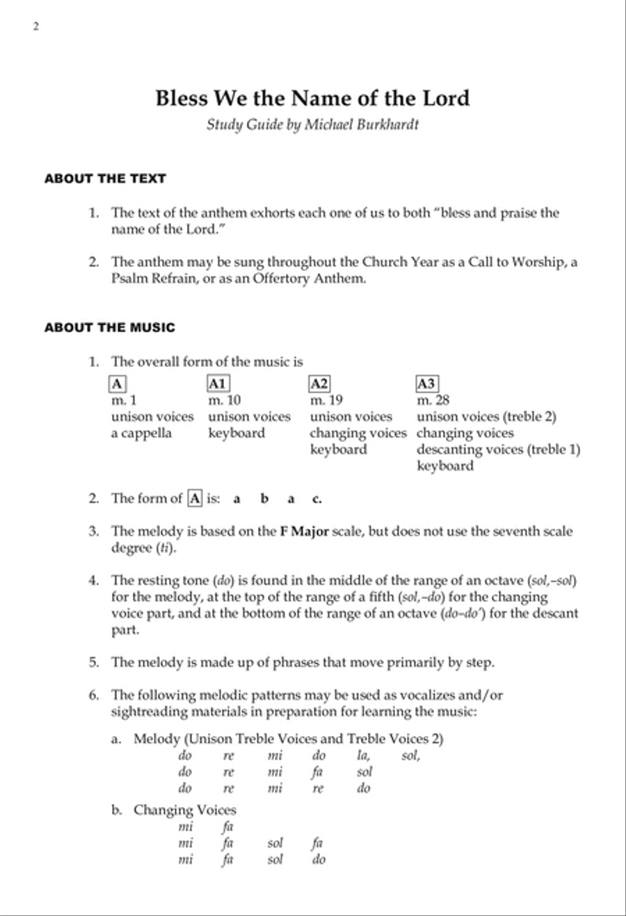Bless We the Name of the Lord SSA scores gallery preview page 2