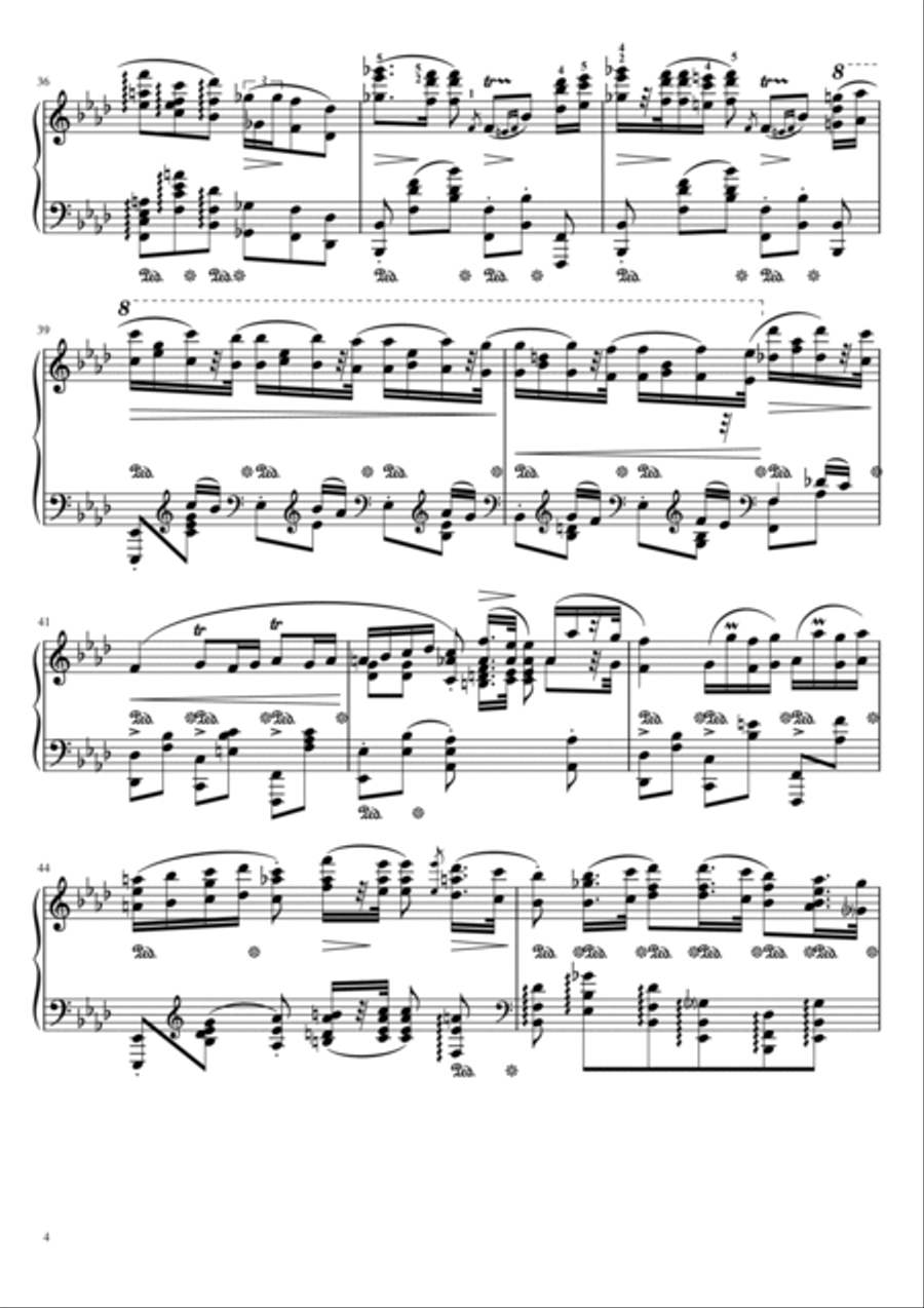 Chopin - Polonaise No.6 in A-flat major, Op.53 'Heroic' - Original For Piano Solo With Fingered Piano Solo scores gallery preview page 4