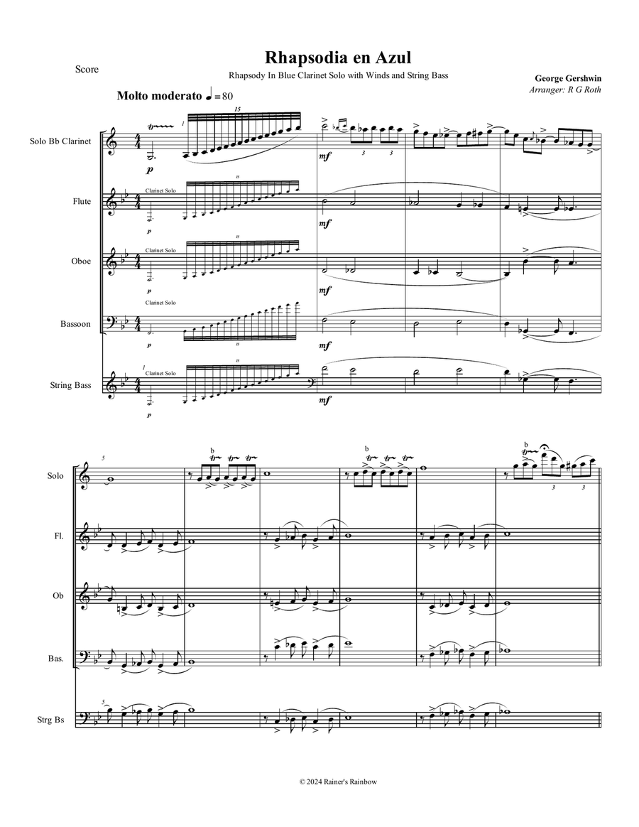Rhapsody in Blue for Woodwind Quartet