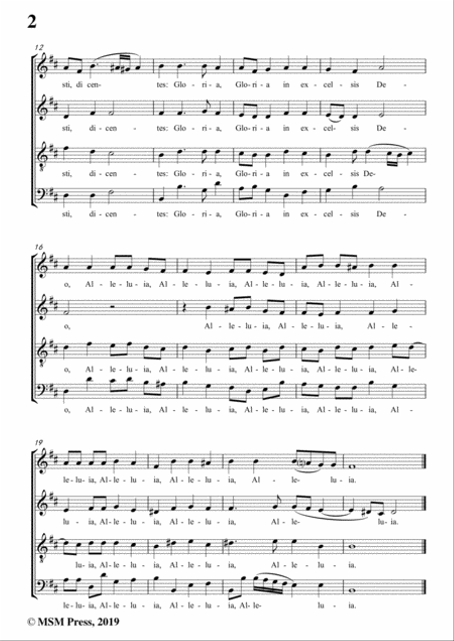 Turini-Hodie Christus natus est,in D Major,for A cappella 4-Part scores gallery preview page 4