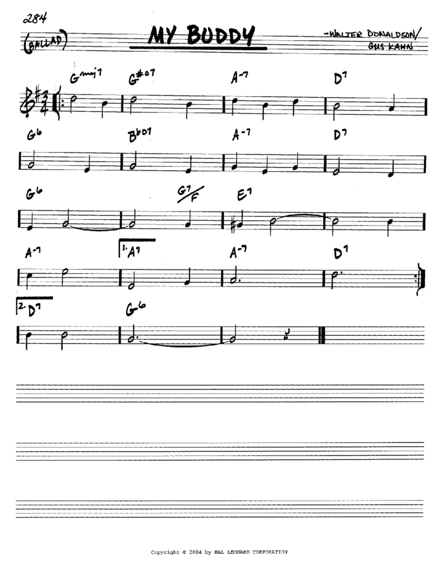 My Buddy My Buddy Piano scores gallery preview page 1