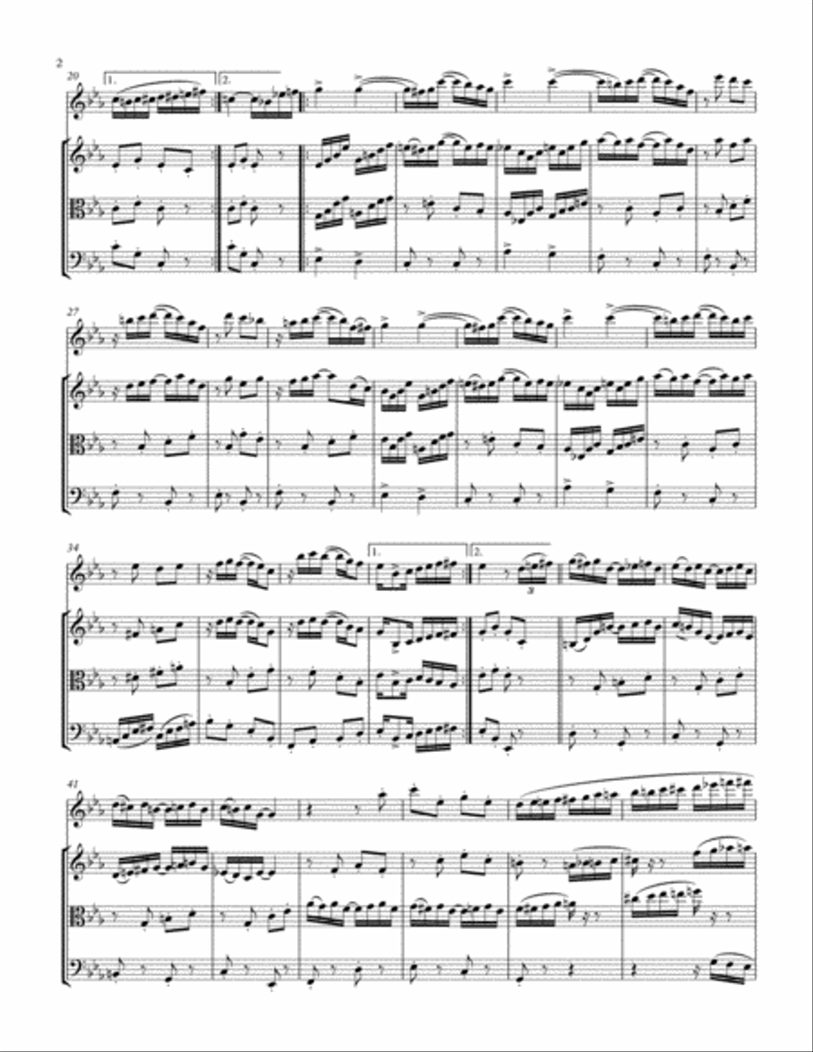 Temptation Rag, by Henry Lodge (1909), arranged for Flute & String Trio Small Ensemble scores gallery preview page 2