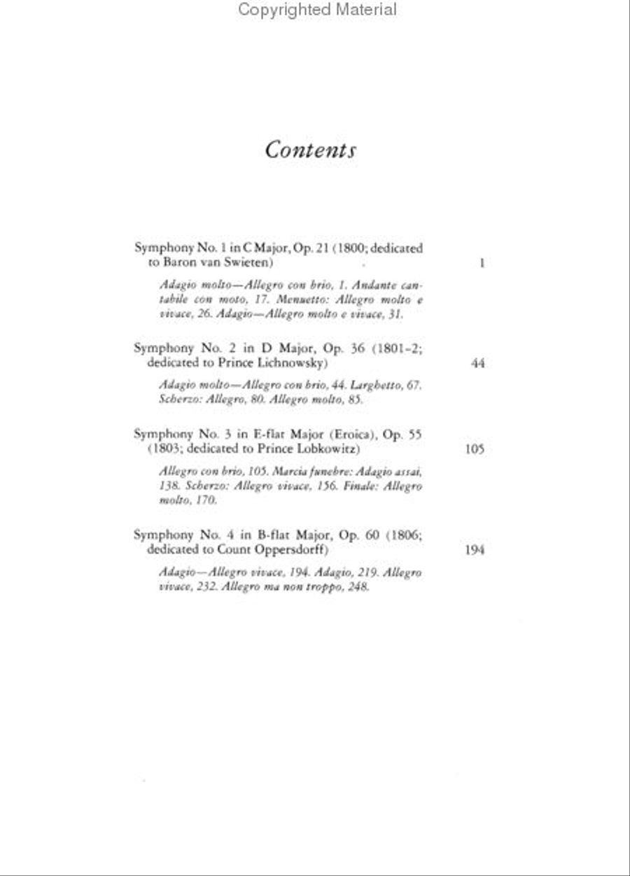 Symphonies Nos. 1, 2, 3 and 4 in Full Score Full Orchestra scores gallery preview page 2