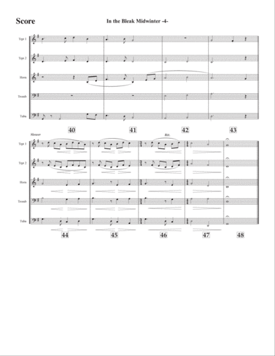 In the Bleak Midwinter for brass quintet Brass Quintet scores gallery preview page 4