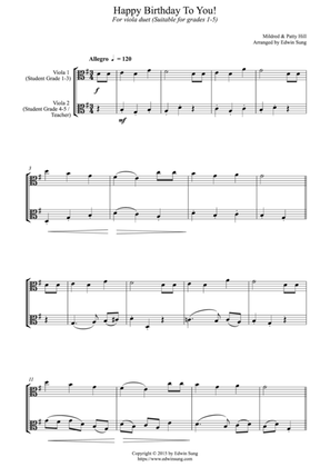 Happy Birthday To You! (for viola duet, suitable for grades 1-5)