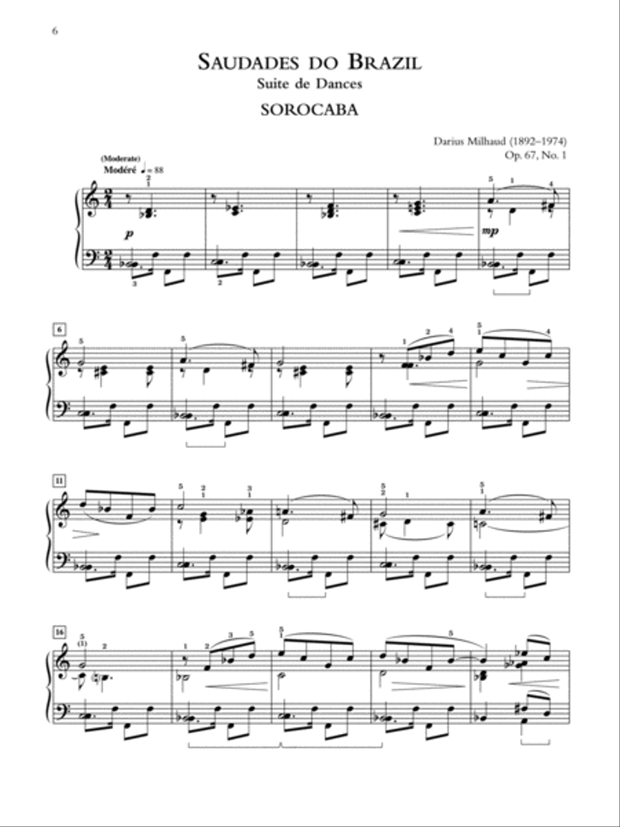 Milhaud -- Saudades do Brazil Piano Solo scores gallery preview page 2