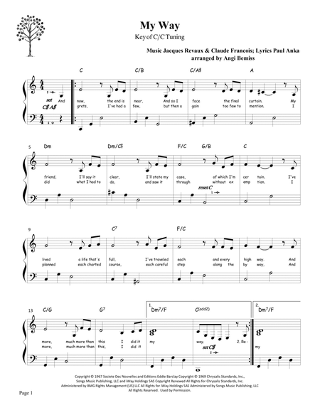 My Way by Elvis Presley Harp - Digital Sheet Music