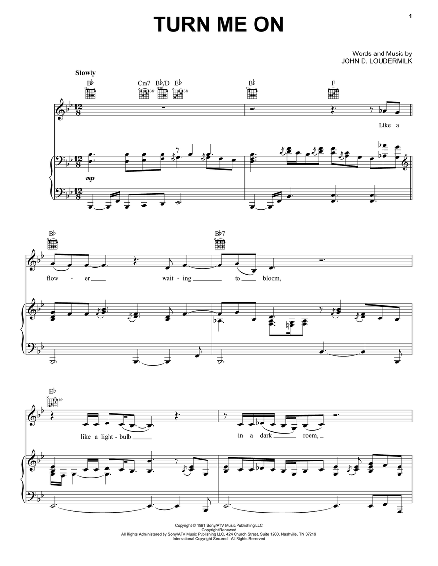 Turn Me On Acoustic Guitar scores gallery preview page 1