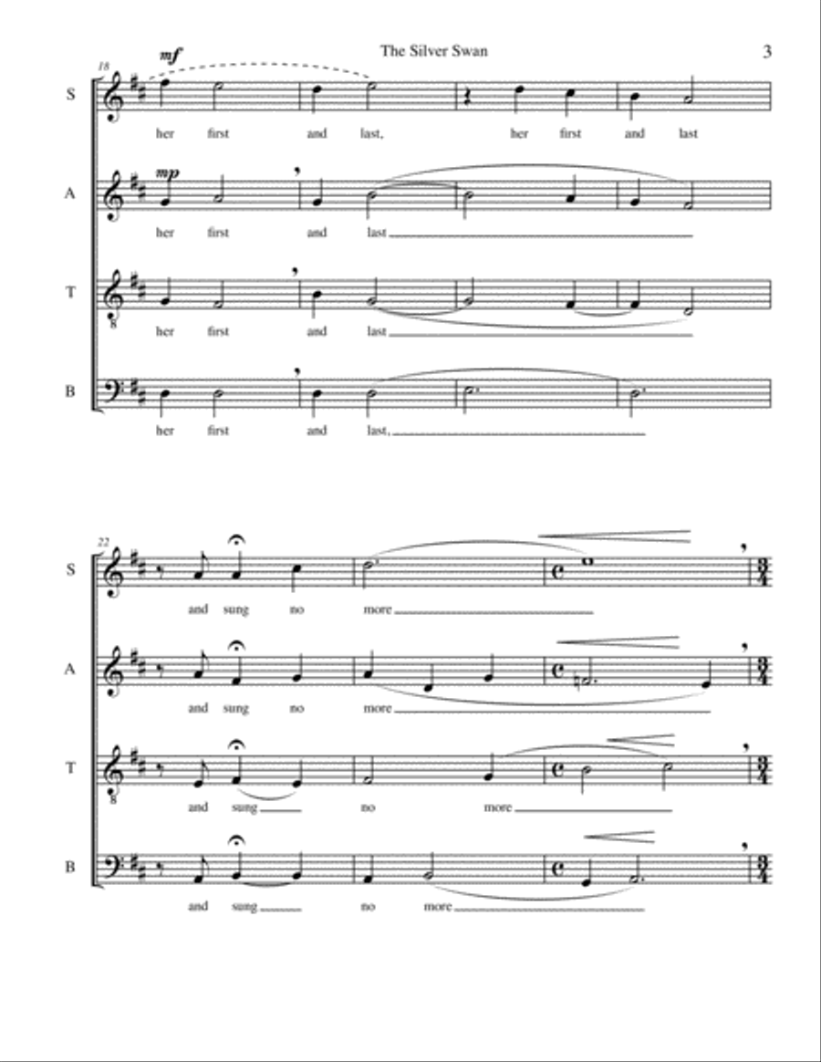 The Silver Swan 4-Part scores gallery preview page 3