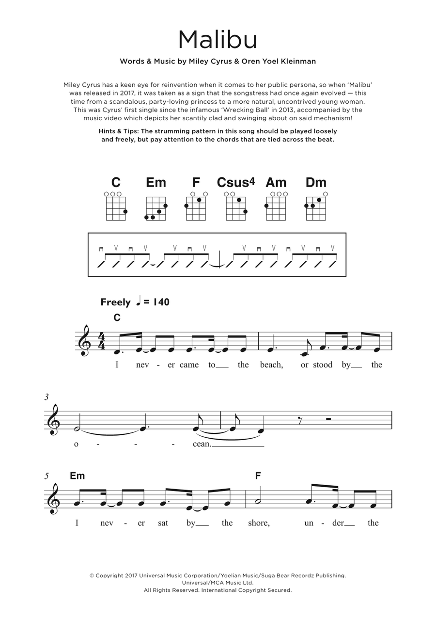 Malibu Malibu Ukulele scores gallery preview page 1