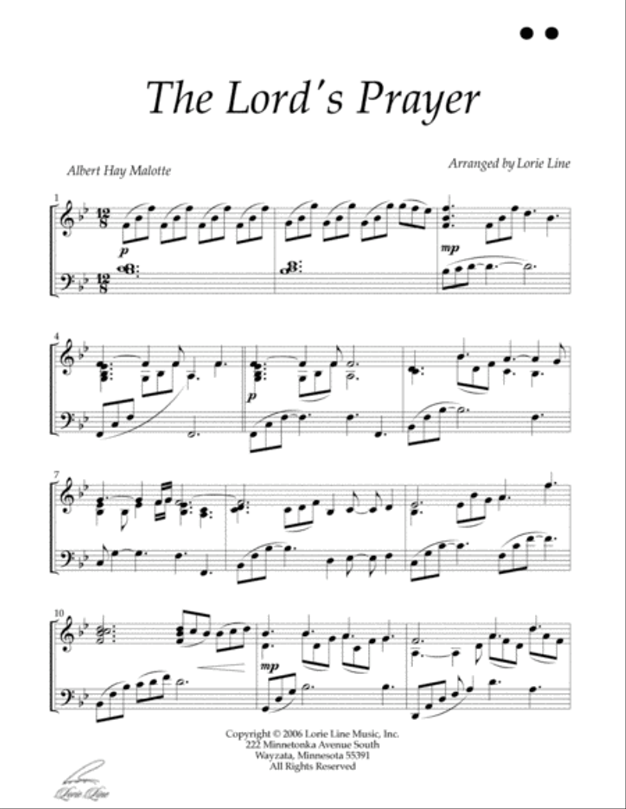 The Lord's Prayer The Lord's Prayer Piano Solo scores gallery preview page 2