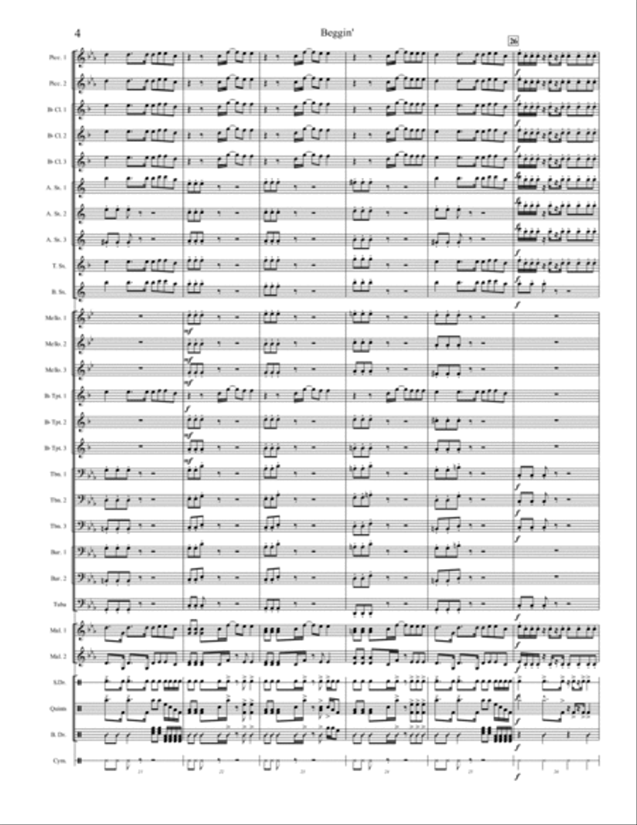 Beggin' Marching Band scores gallery preview page 4