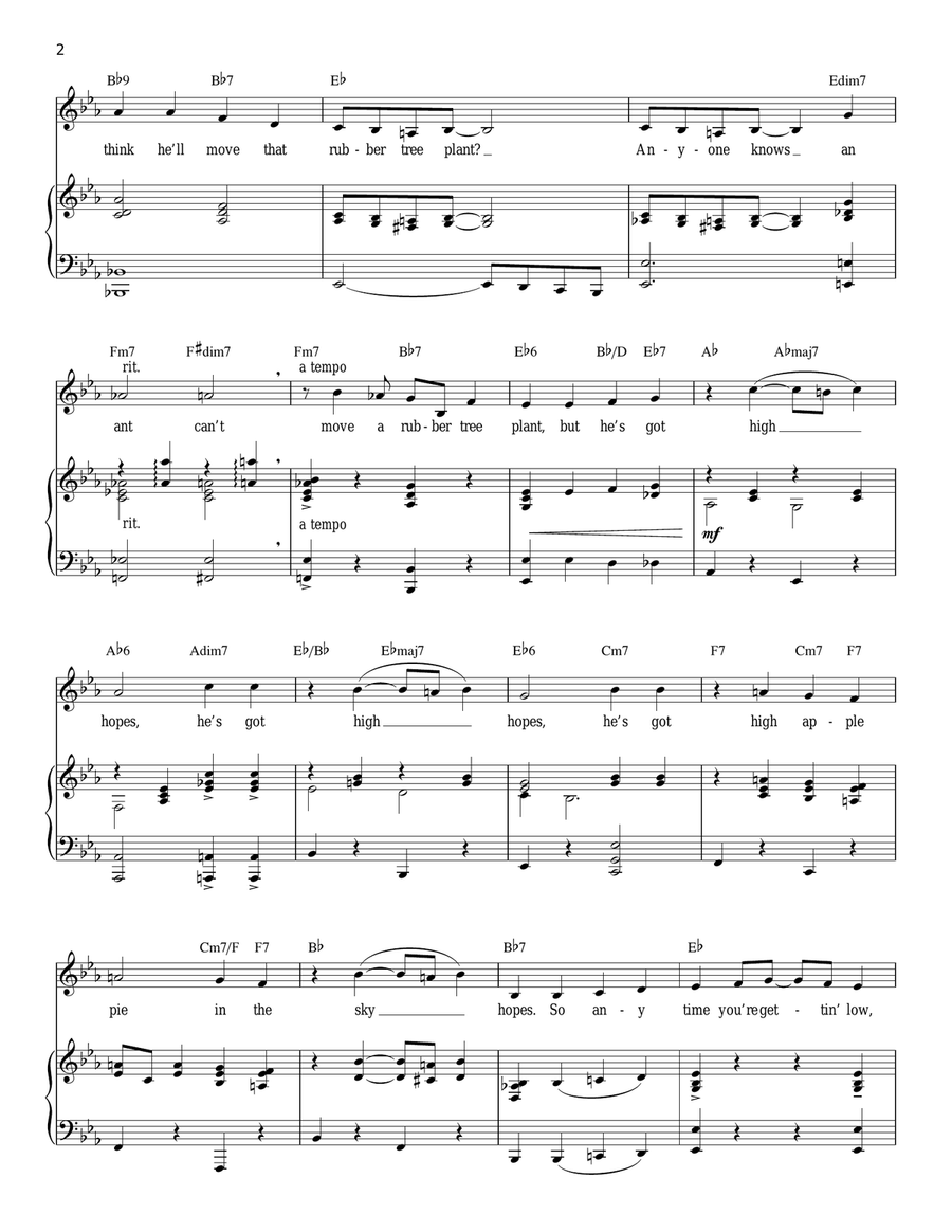 High Hopes Piano, Vocal scores gallery preview page 2